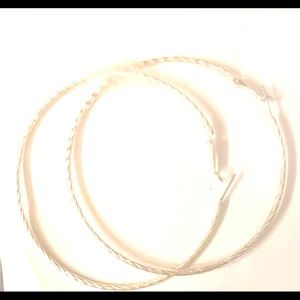 3” silver plated hoops